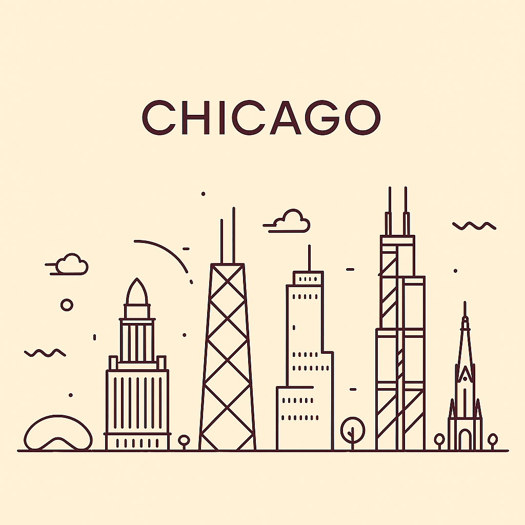 Map of Chicago highlighting Tails service areas