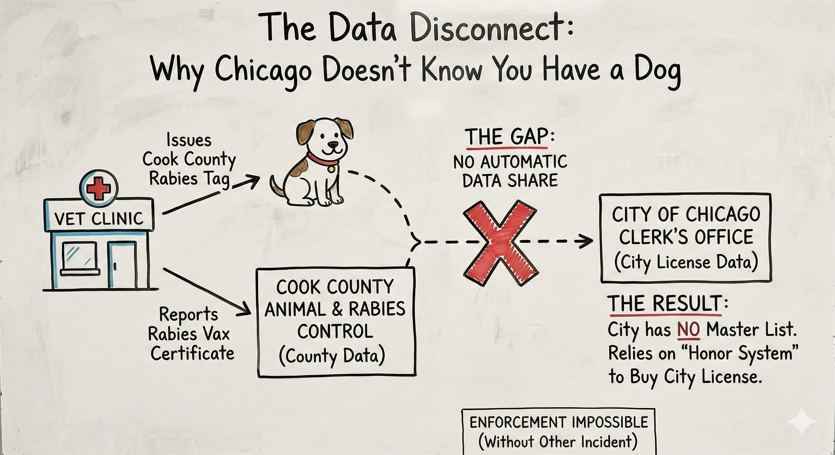 Chicago Dog Permit System: Vet to County to City