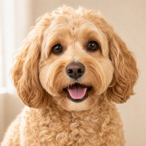 Olive, a smiling dog